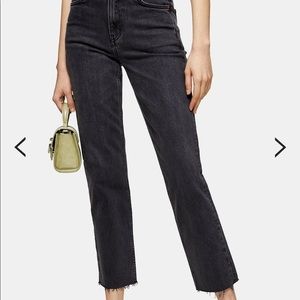 Topshop Considered washed black straight jeans